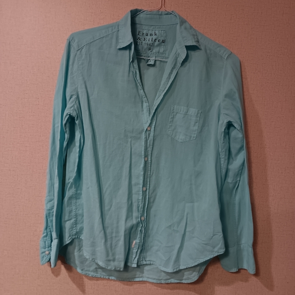Frank & Eileen Men's Teal Casual Button-Down Shirt